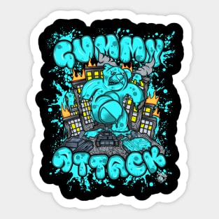 Attack of the Gummybear Blue Sticker